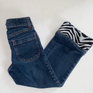 Gymboree Wild One Cuffed Zebra Jeans.